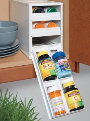 Mini Stack 12-Bottle Organizer - Pill Bottle Rack - Medicine Bottle