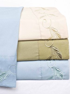 Leaf Embroidered Sheeting