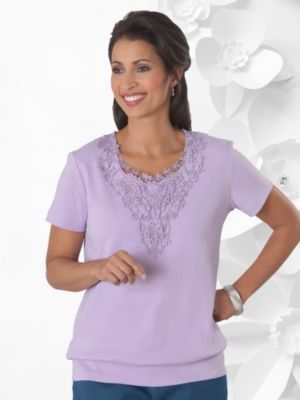 Vicki Wayne® Lace Medallion Top