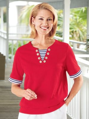 Vicki Wayne® Nautical Knit T-Top