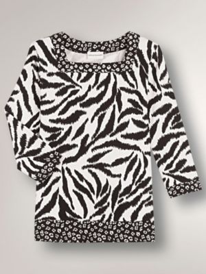French Rivera Animal Print Top by Alfred Dunner