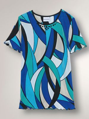 French Rivera Accordion Top by Alfred Dunner