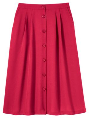 Vicki Wayne® Button-Front Skirt