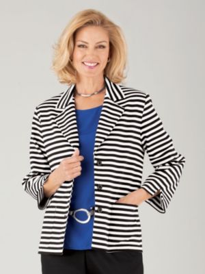 French Rivera Striped Jacket by Alfred Dunner