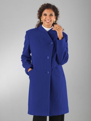 Crossover-Neckline Wool-Blend Coat by Mark Reed®