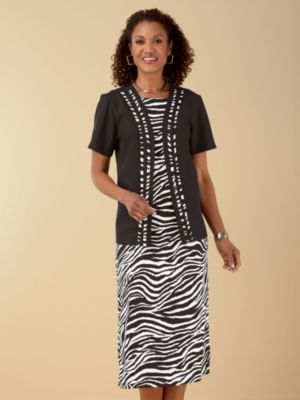 Zebra Print Jacket Dress by Vicki Wayne®