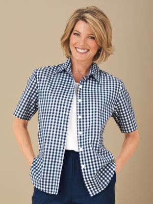 Vicki Wayne® Gingham-Checked Campshirt