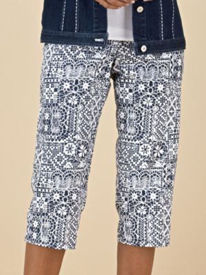 Alfred Dunner Lace-Print Capri