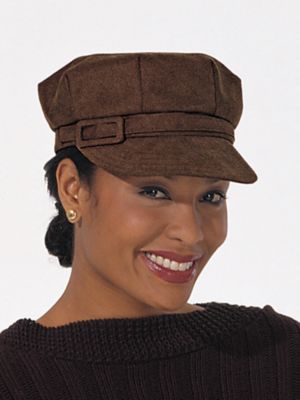Faux Suede Newsboy Hat
