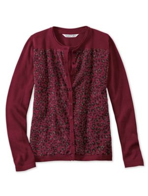 cotton print cardigan