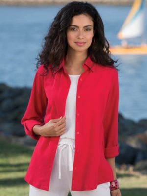 Roll-Tab Crinkle Tunic