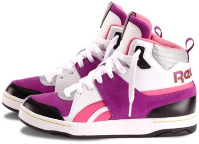 Classic She-Rebel Mid (white/black/aubergine/radical pink/silver)