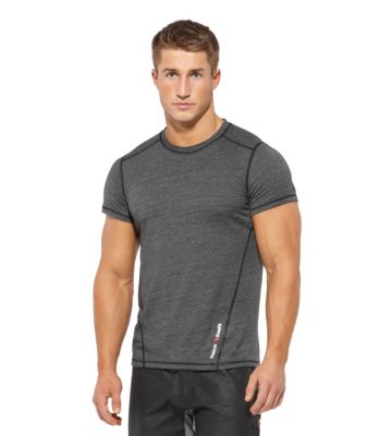 REEBOK Men's CrossFit Tri Blend Short Sleeve Training Shirt, Black - XLRG