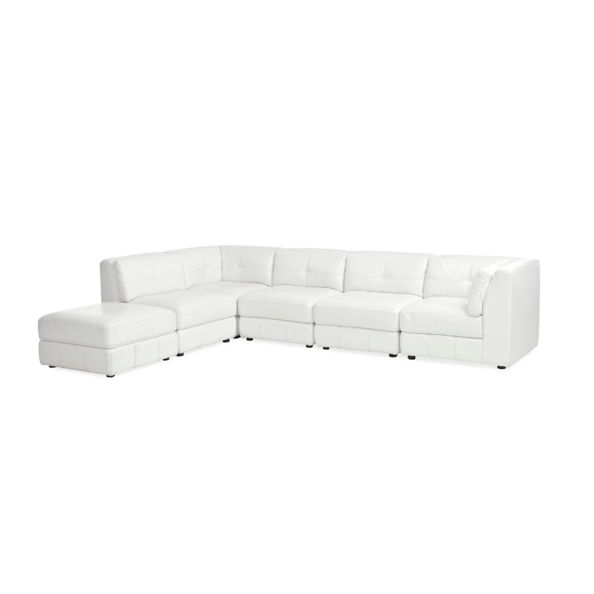 White leather store modular sectional