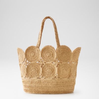 Soleil Handwoven Raffia Tote