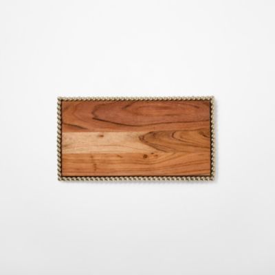 Personalized Beaded Brass and Wood Cheese Board