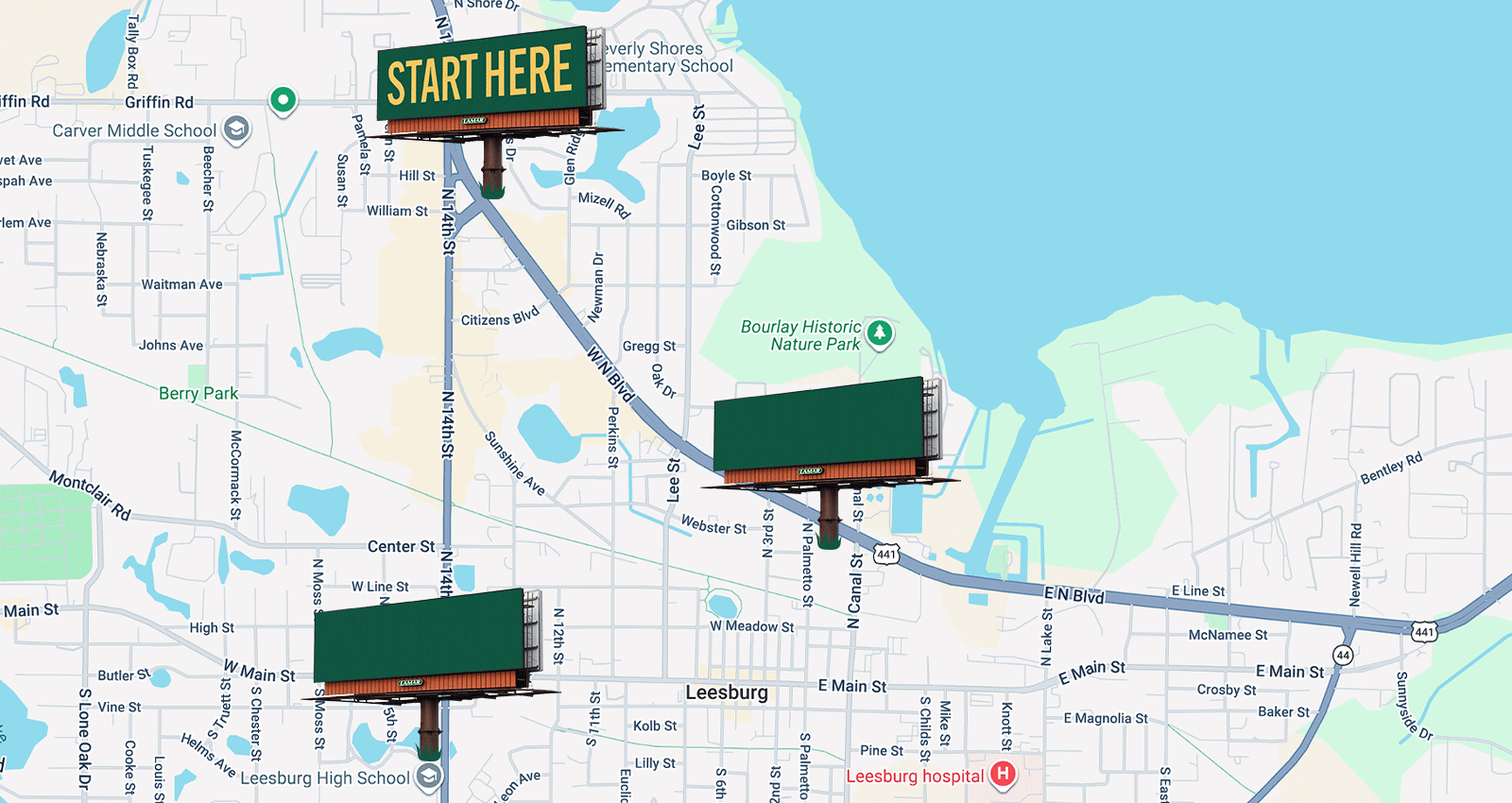 Leesburg Digital Rotary Locations Map