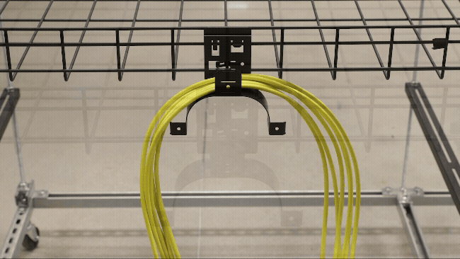 Fiber optic cable placed in slack manager