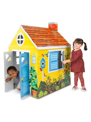 melissa & doug cardboard structure cottage playhouse