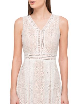 kensie floral lace a line dress