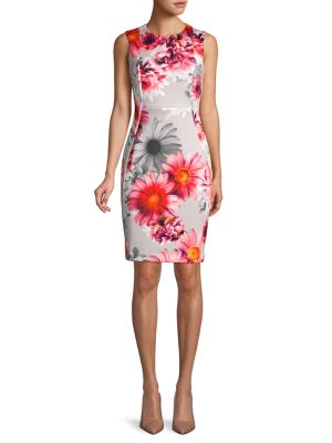 calvin klein floral sheath dress