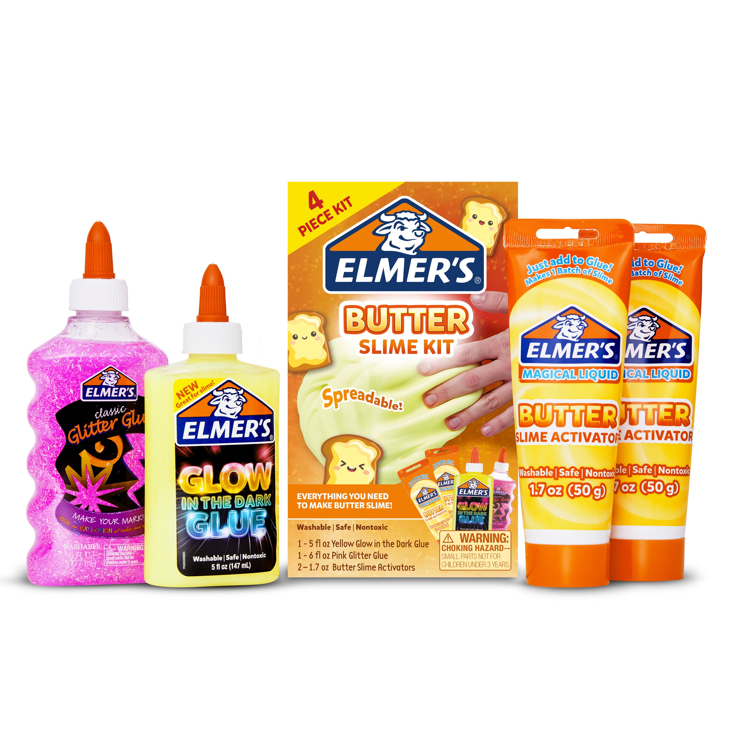 Elmers Glue, Glow in the Dark Glue, Glue for Slime, Glitter Glue, Orange  Glue, Kids Crafts 