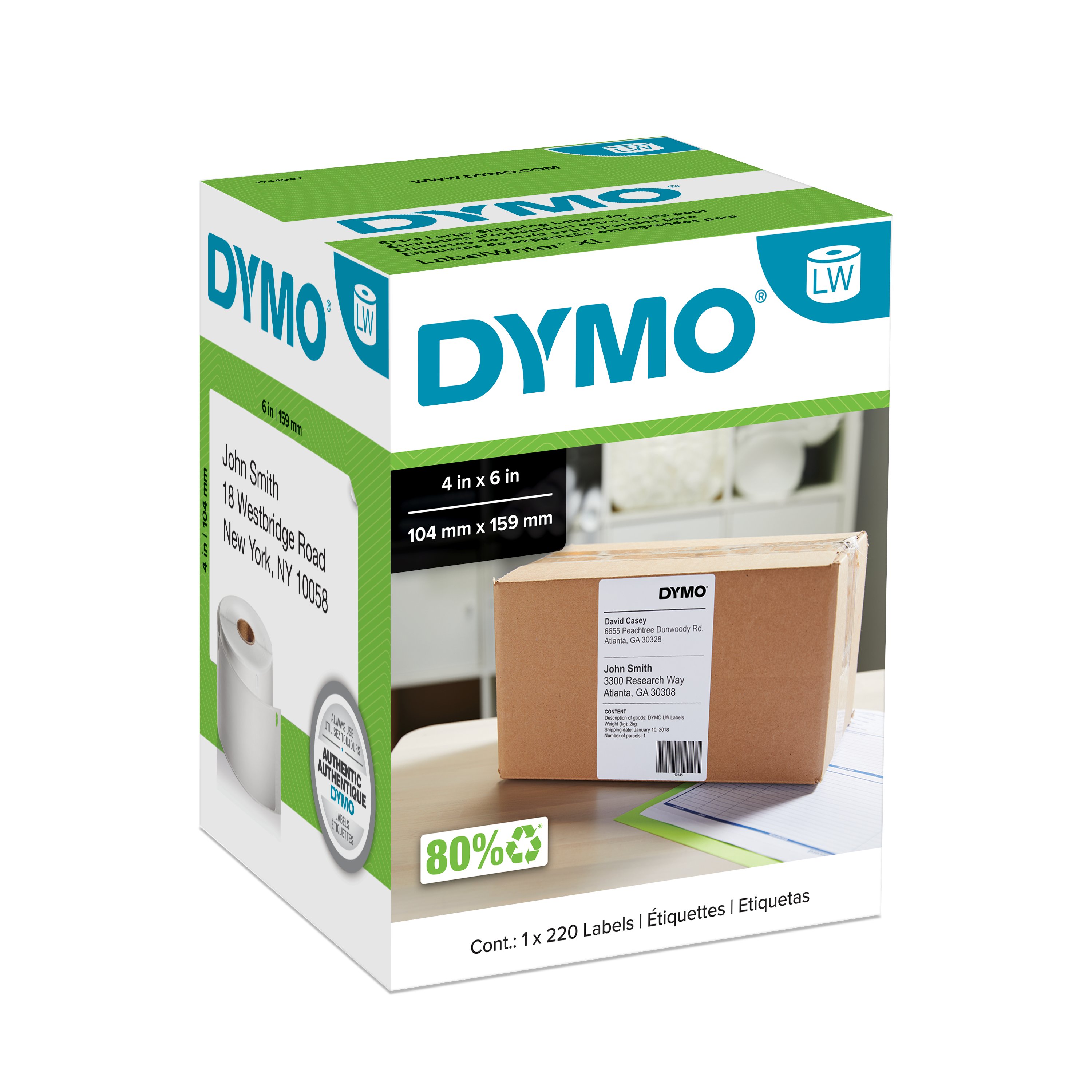 LW 330256 Printers 5 Boxes x Dymo Large Shipping Labels for LabelWriter 