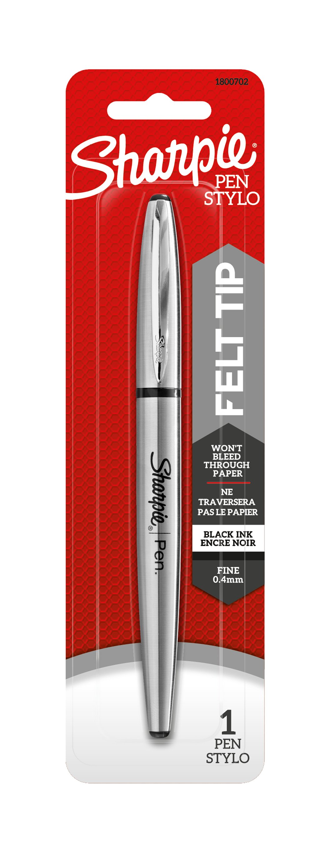 SHARPIE Felt Tip Pens, Fine Point (0.4mm), Black, 4 Count