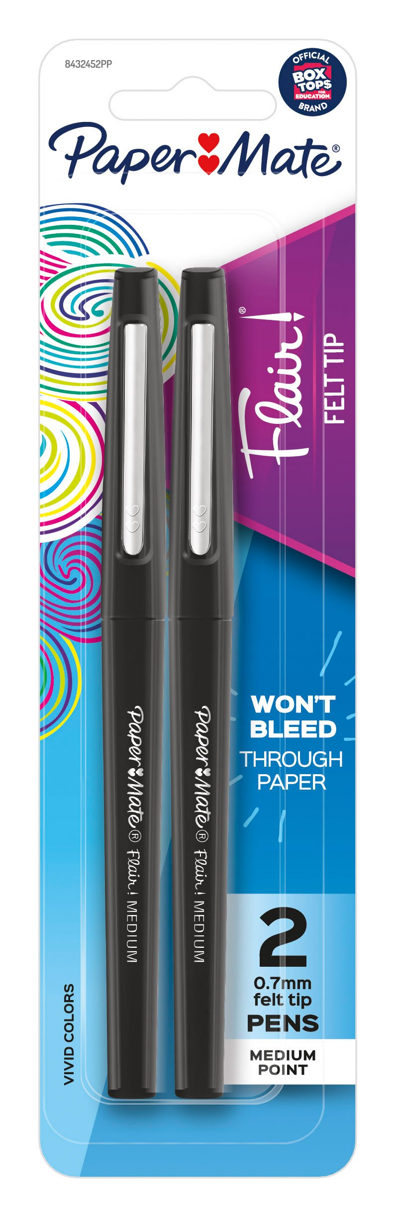 Paper Mate Flair Black Fibre Tip Pen Pack of 5