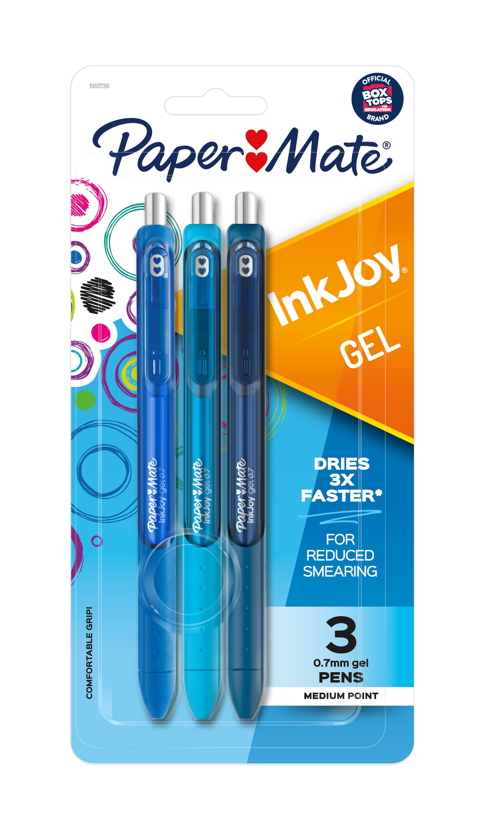 Paper Mate InkJoy 2 Count 0.7mm Medium Point Blue GEL Pens Dries 3x Faster for sale online