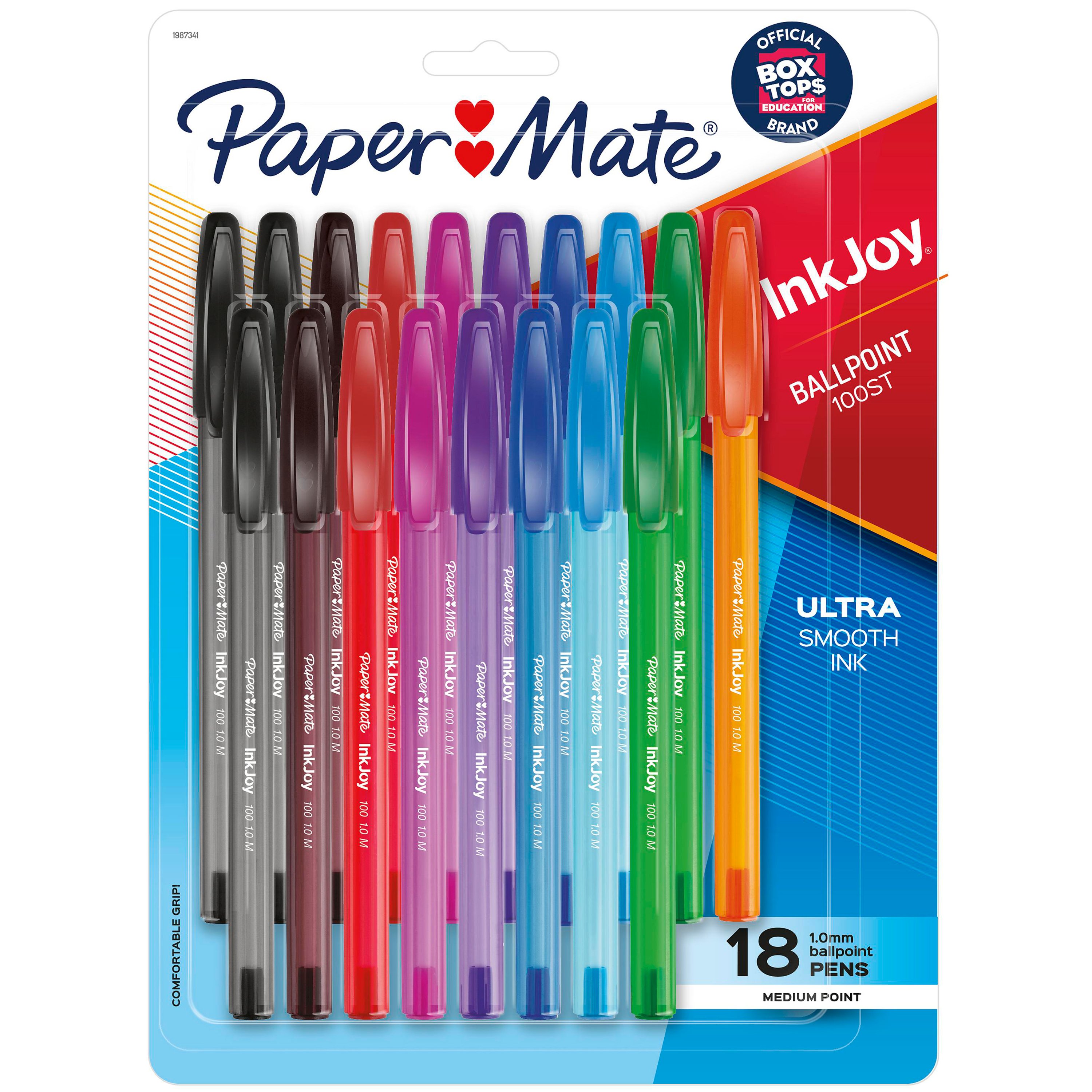 1951256 Box of 12 Blue Medium Point Paper Mate InkJoy 100ST Ballpoint Pens 