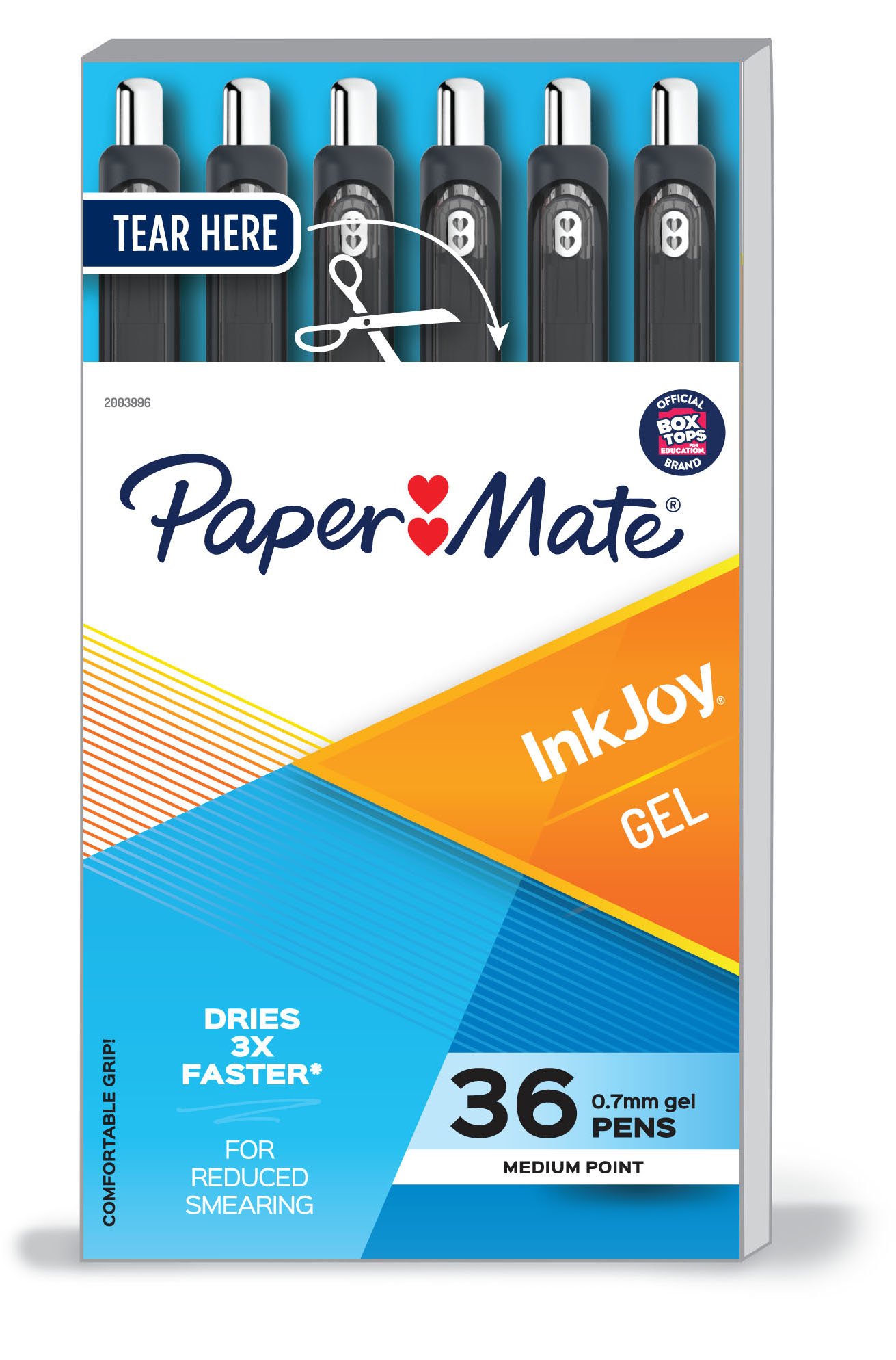 Paper Mate InkJoy Gel Red Pen Medium Point 0.7 mm Retractable Pack of 6Pens and Pencils