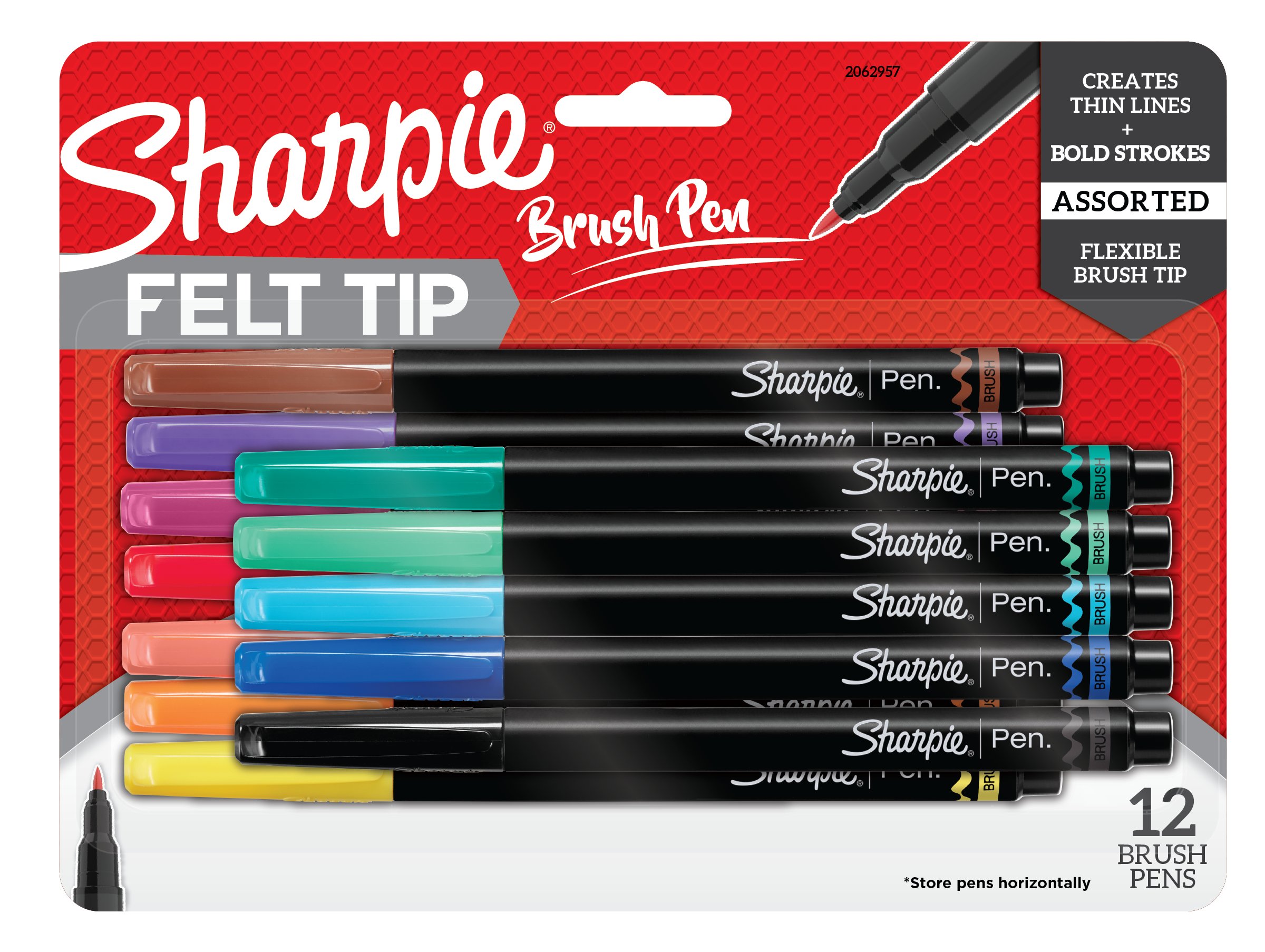 2 Fine Point BLACK Color Felt Tip MARKERS Permanent Magic Marker