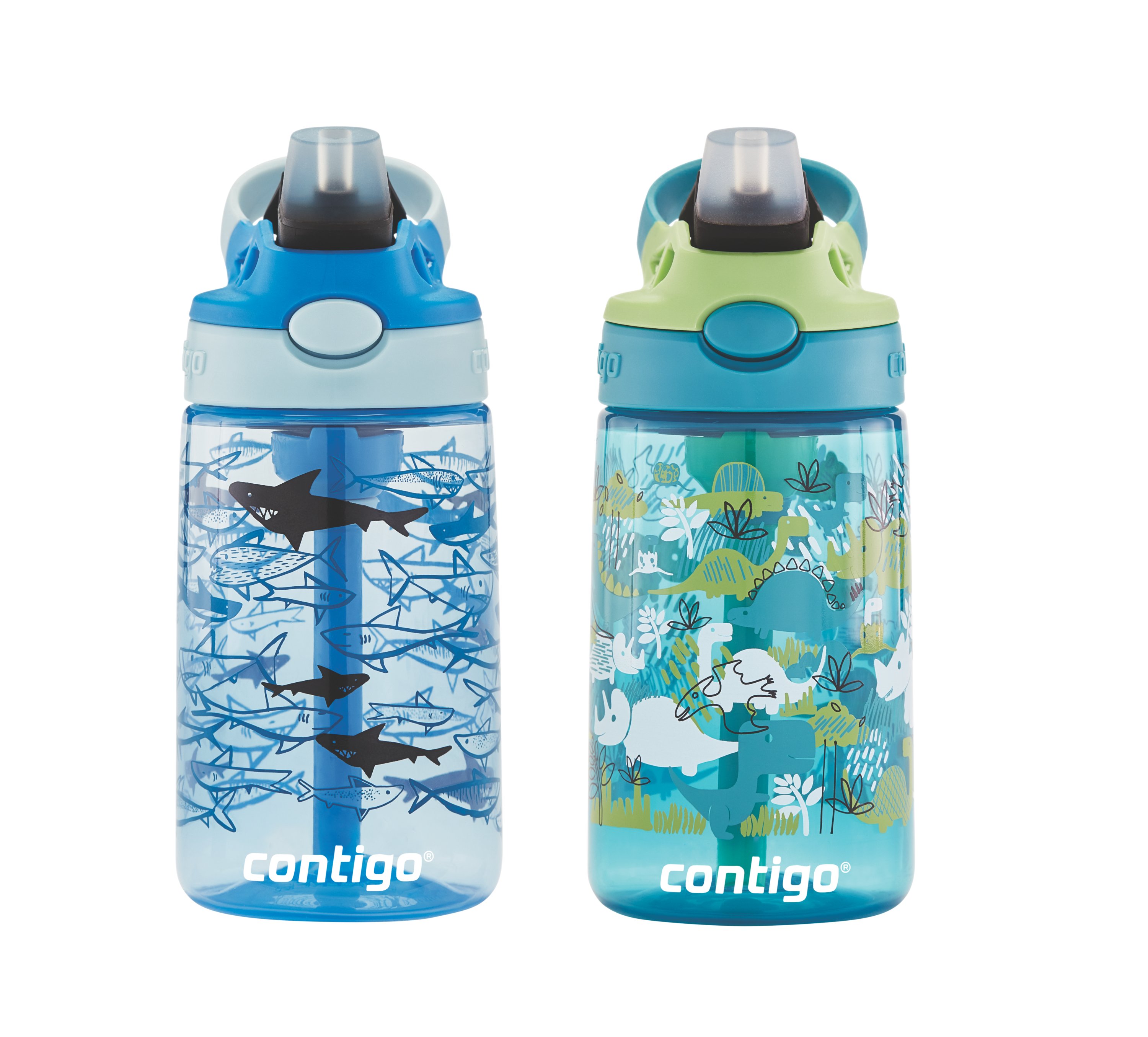 mountop Kids Water Bottle with Straw and Handle for Girls & Boys Spill/Leak-Proof BPA-Free 14oz 400ml 