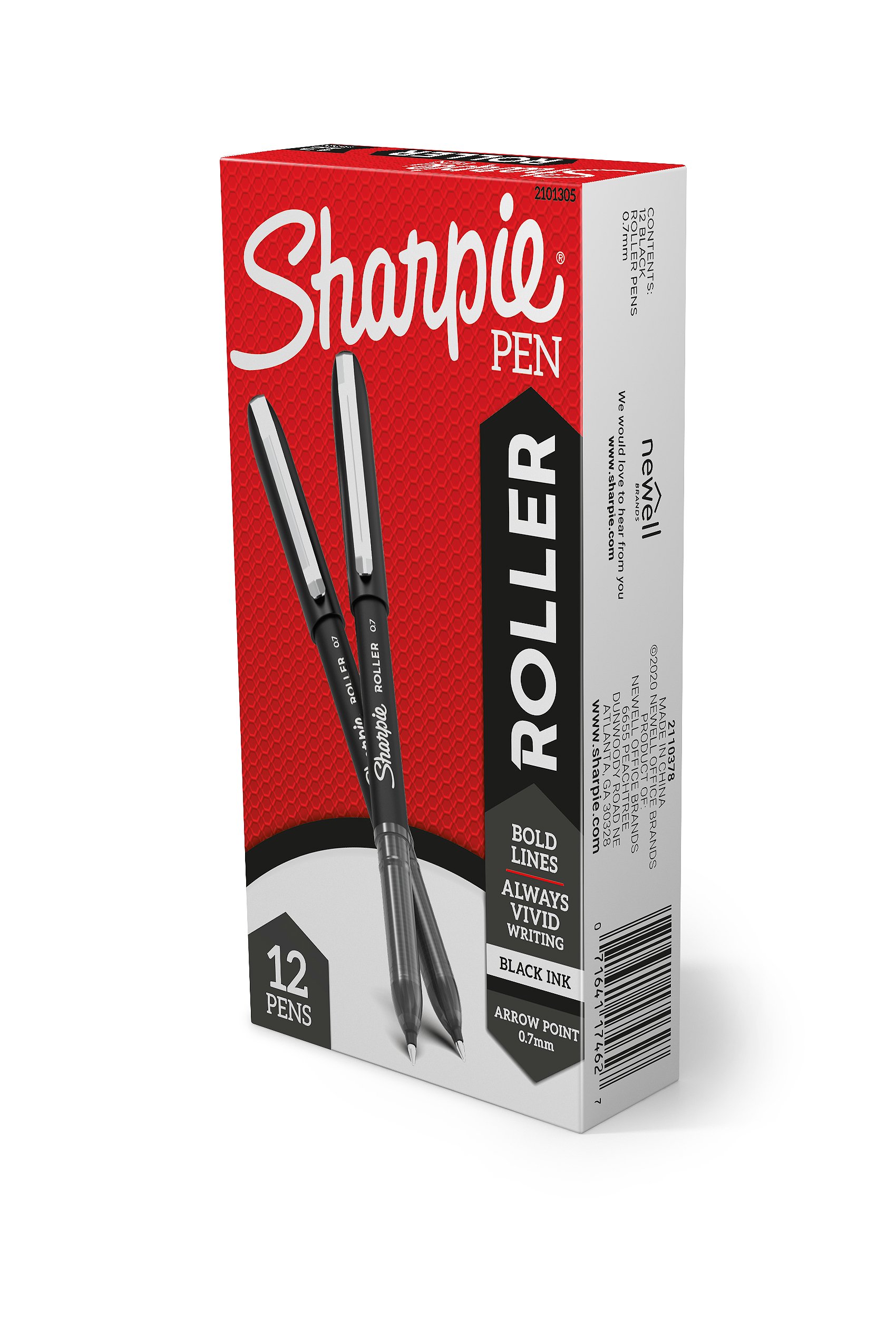 Sharpie Rollerball Pen, Needle Point Precision Pen, Black Ink, 8/Pack  (2116307)