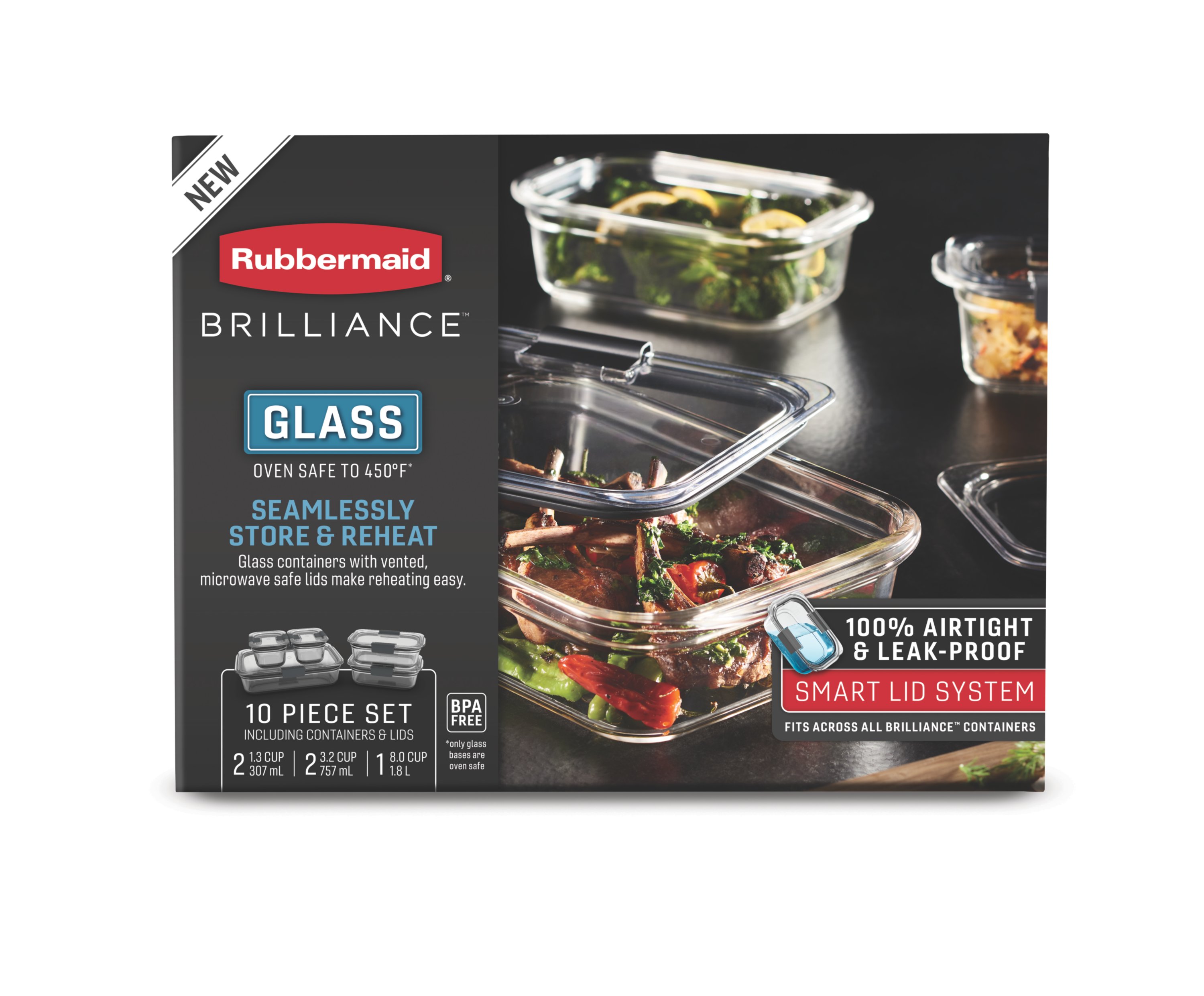 Brilliance™ Glass Food Storage Container Set