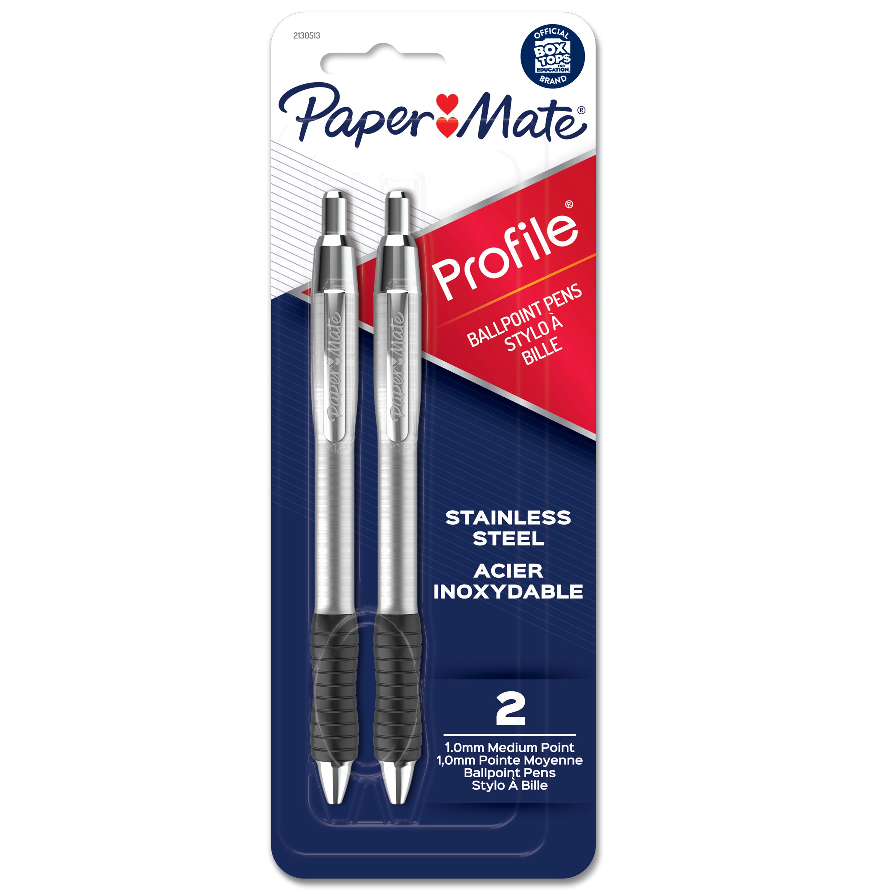 Paper Mate Fountain Pen Brushed Stainless Steel Fountain Pen Medium Nib
