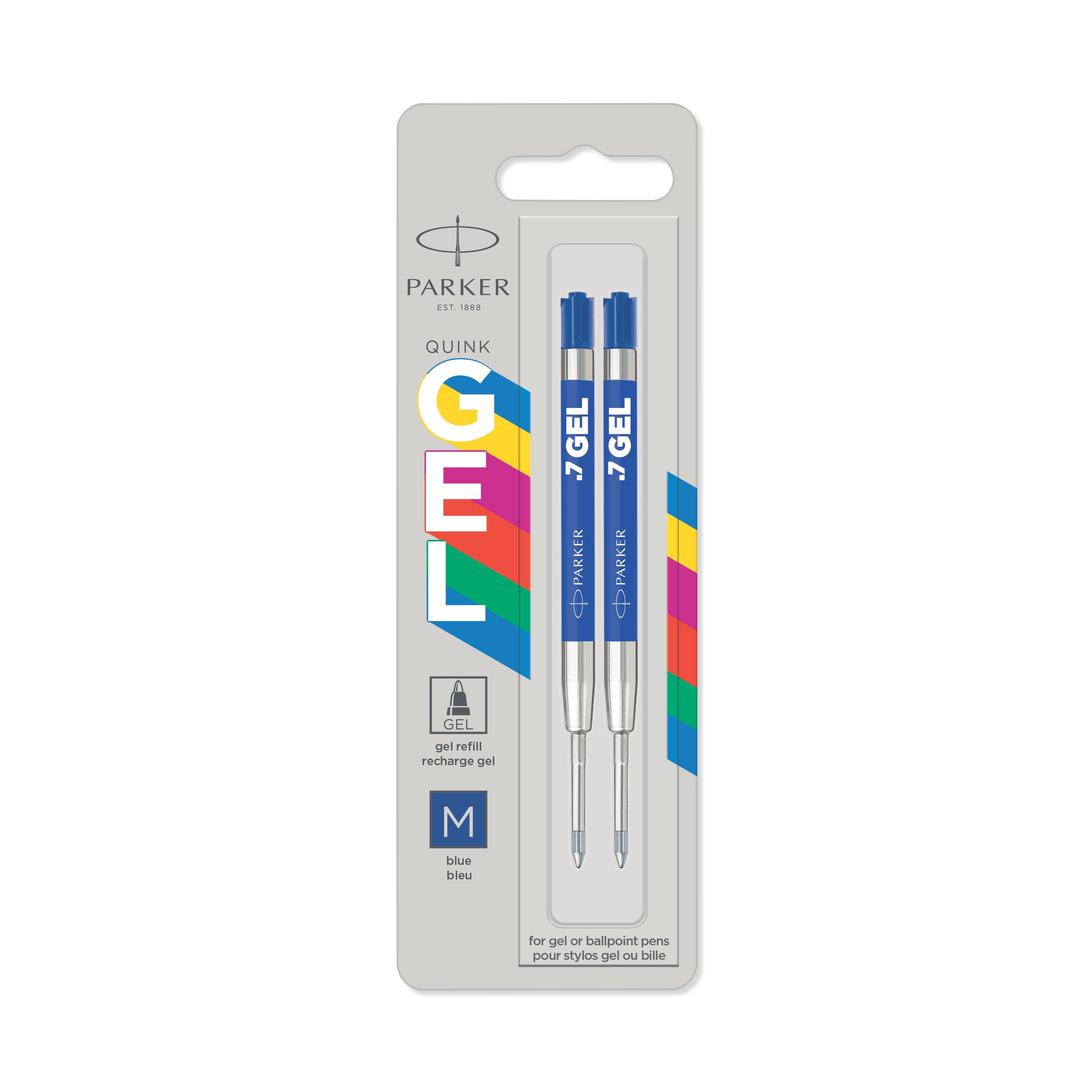 2 Recharges de Gel Parker pour Stylo-bille