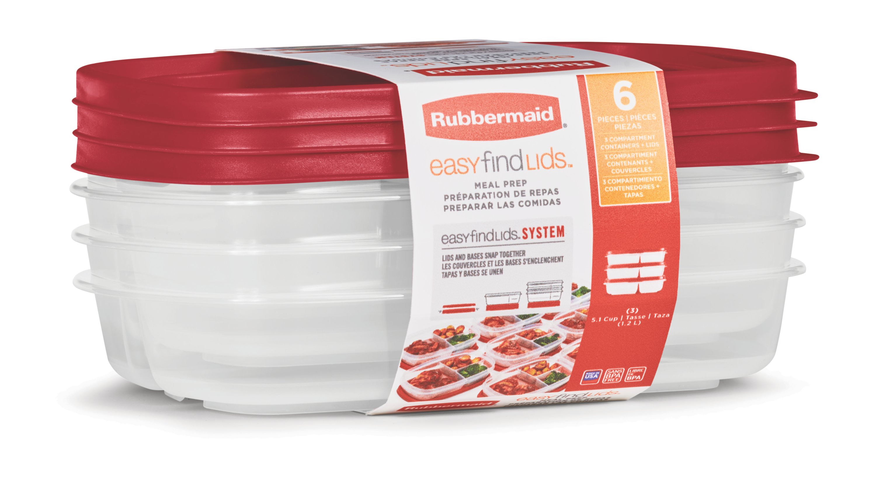 Rubbermaid® Easy-Find Lids Food Storage Container with Dividers