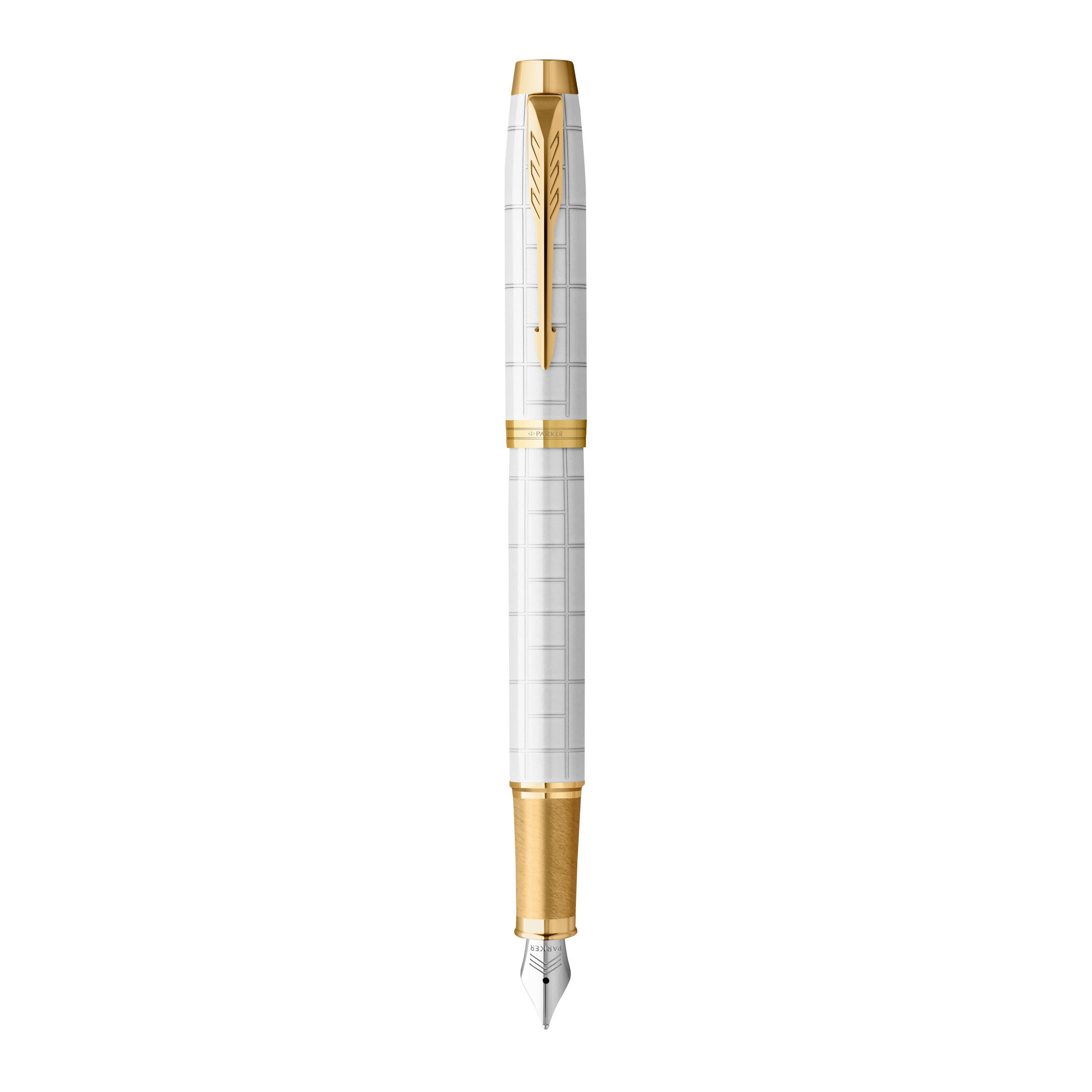 PARKER IM PENNA A SFERA, LACCATO PERLA PREMIUM CON FINITURE IN ORO