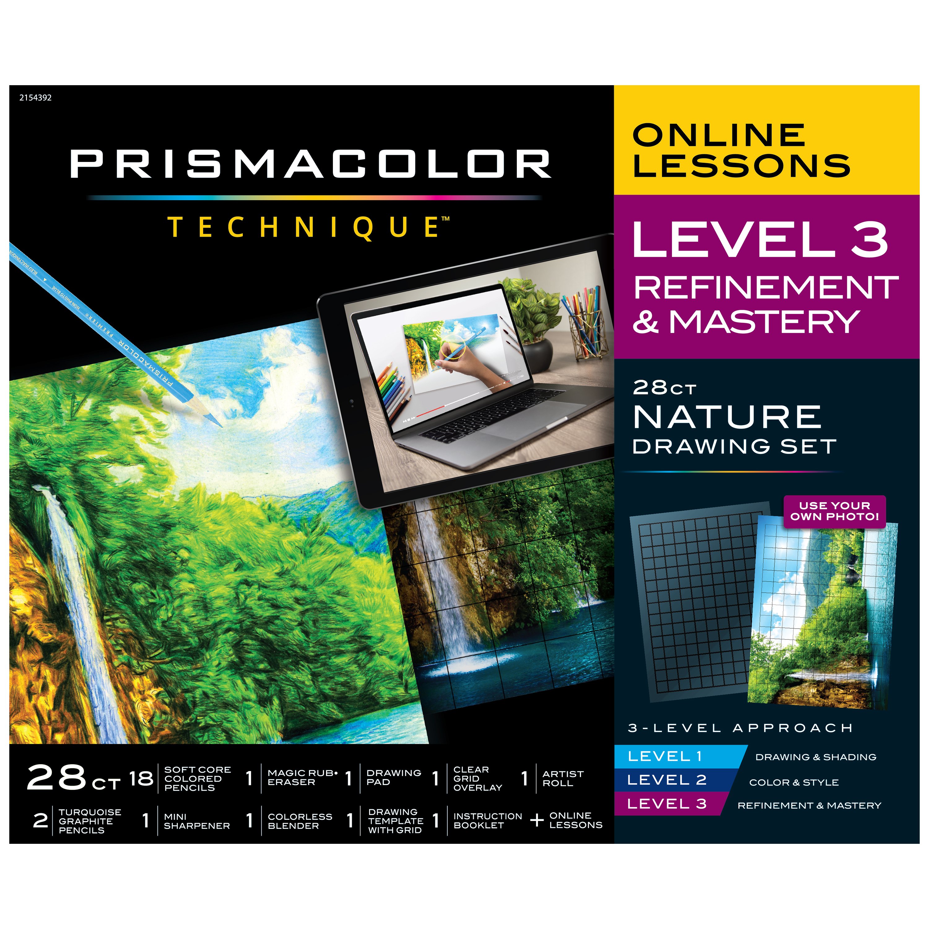 PRISMACOLOR TECHNIQUE 25 PC ART SET LANDSCAPE LEVELS 1, 2, 3 + 3 ONLINE  LESSONS