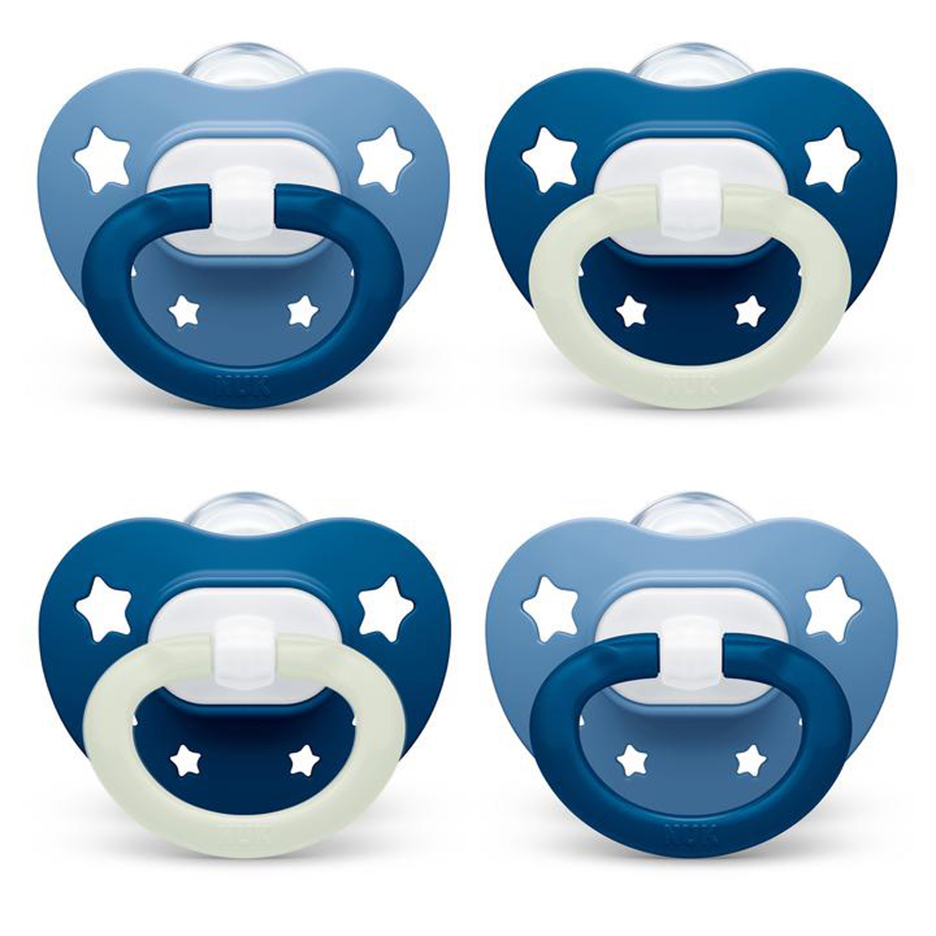 Set 2 Chupetes Nuk Star Day And Night Luminoso 0-6 M Y 6-18m