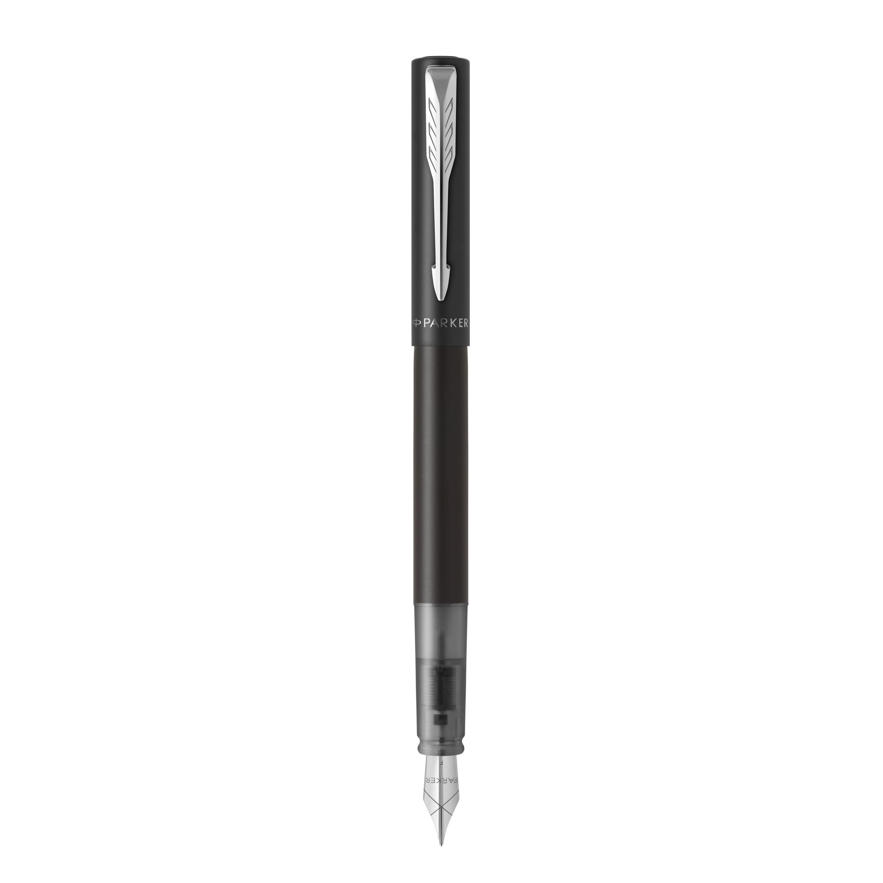 Parker Vector stylo plume, acier inoxydable, pointe fine, encre bleue
