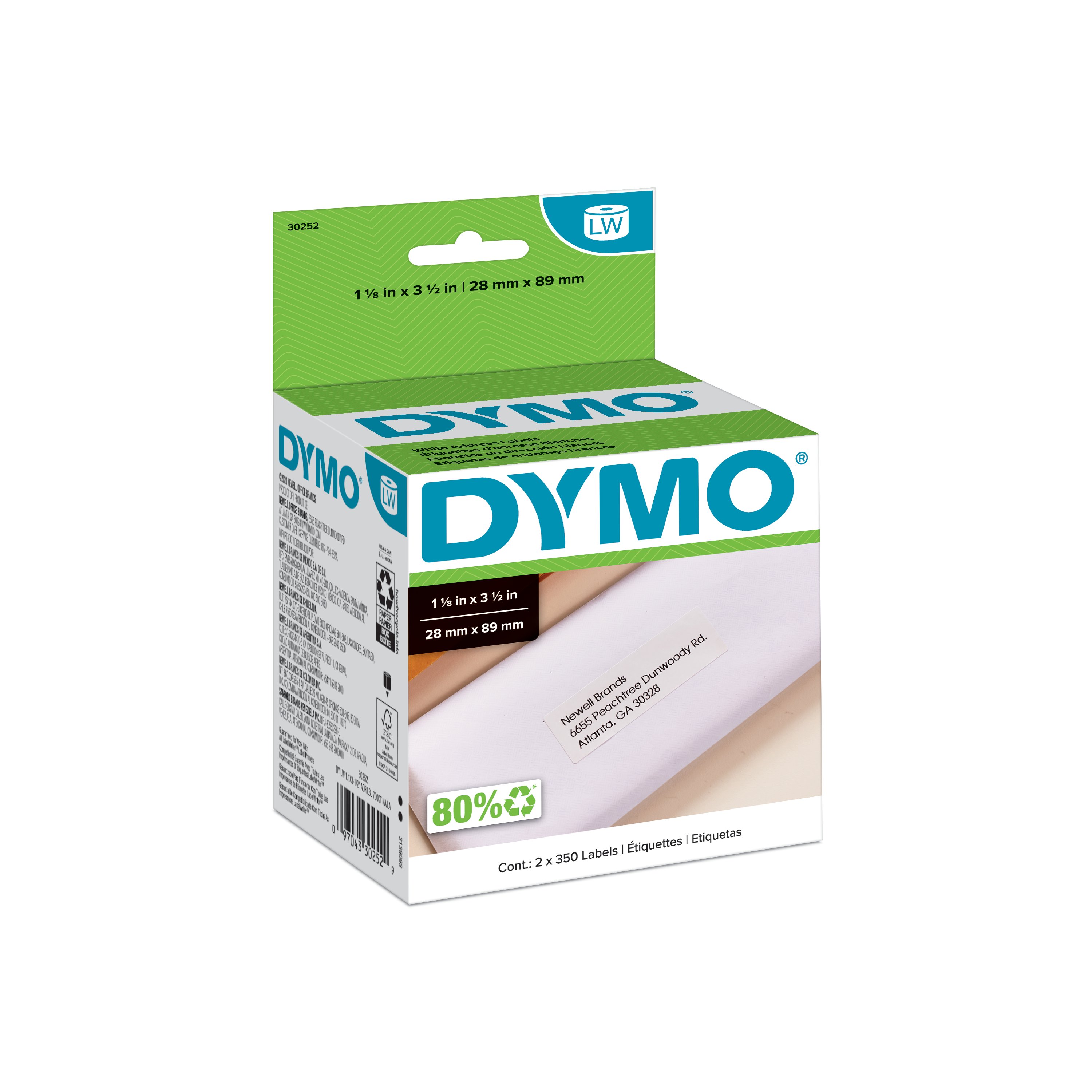 2Roll Address Labels 30252 for Dymo LabelWriters 300 310 315 320 330 28mmx89mm 