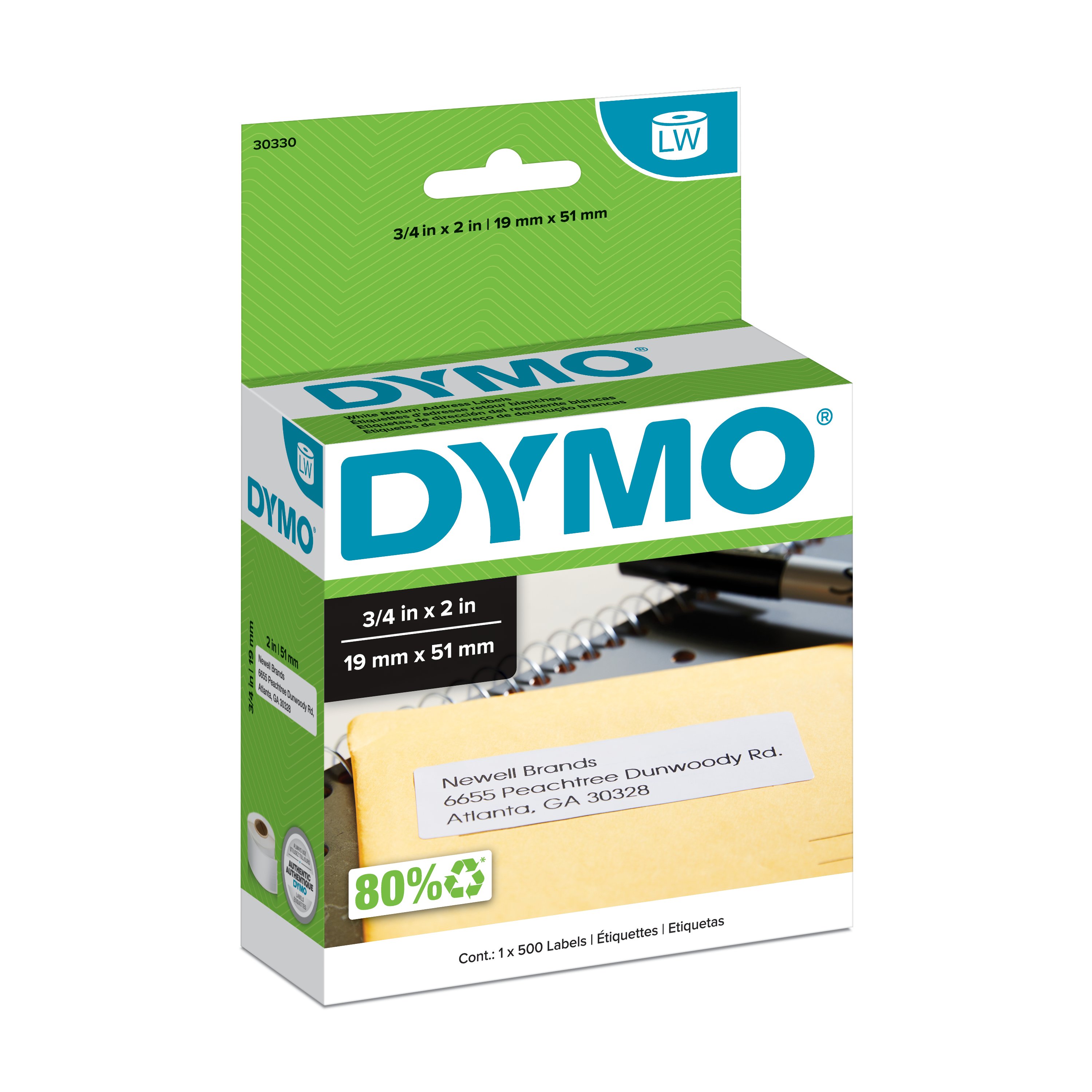Dymo Authentic LabelWriter Return Address Labels for 6 Rolls of 500 for sale online 