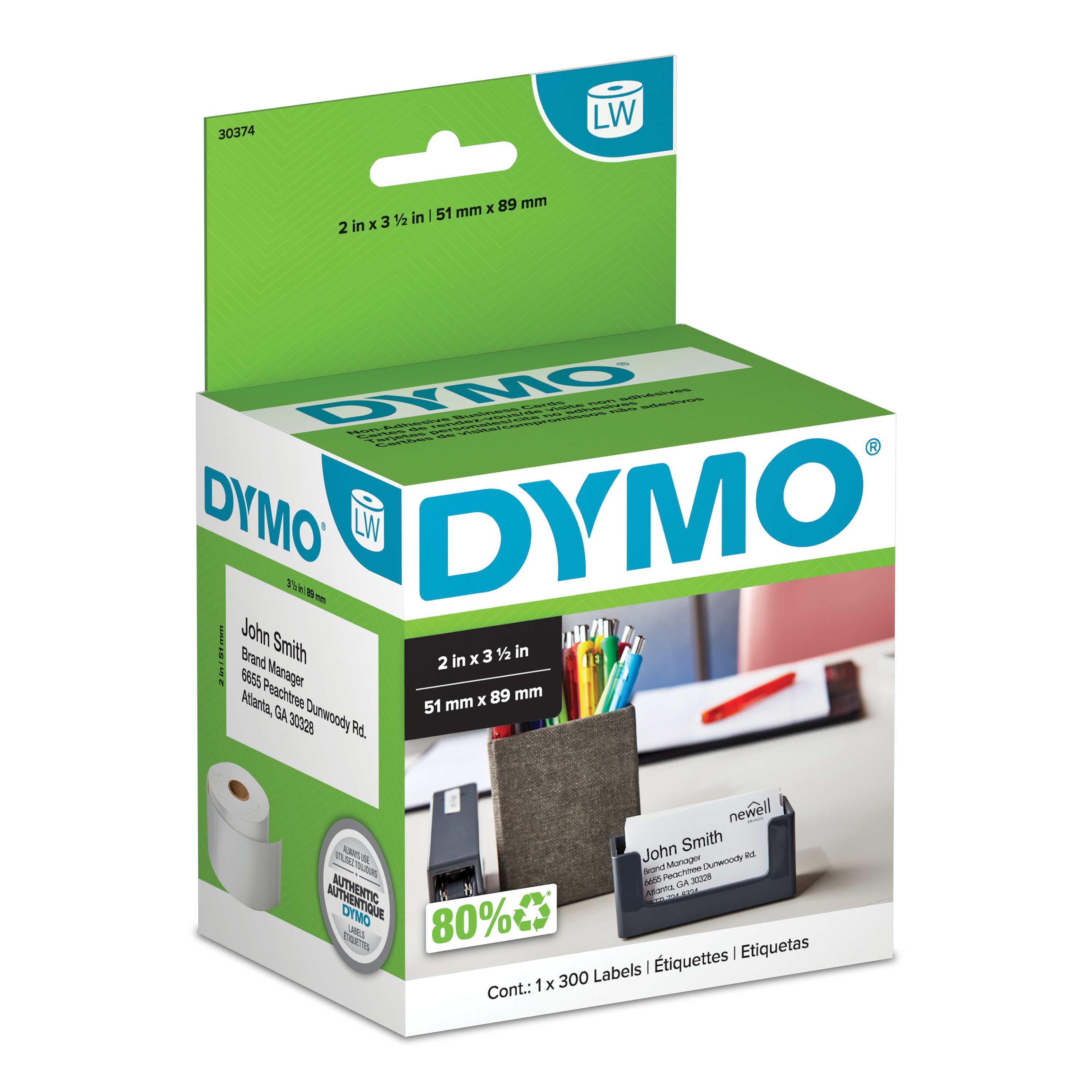 DYMO LabelWriter Non-Adhesive Business Card Labels | Dymo