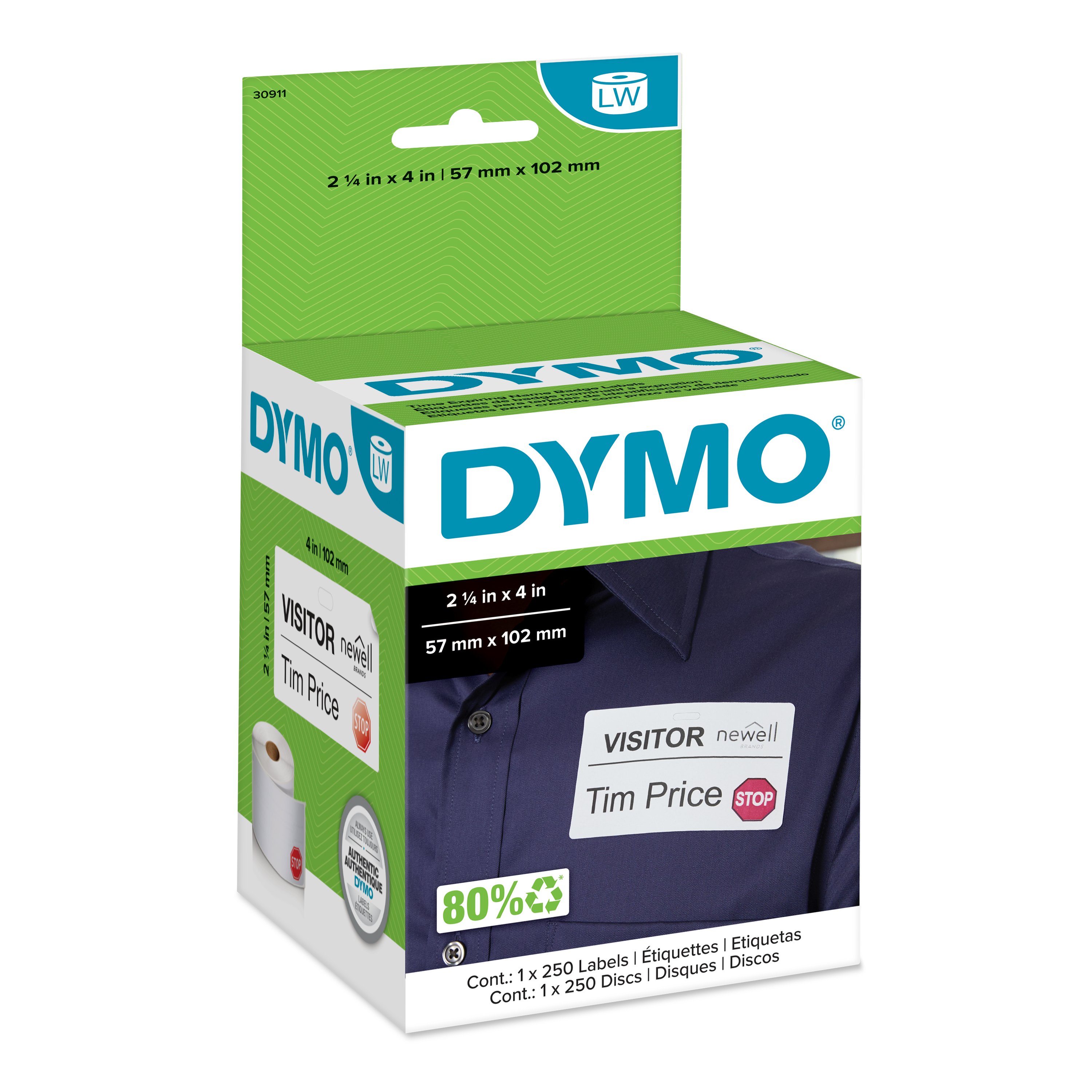 DYMO LabelWriter Name Badge Labels with 12-Hour Expiration ...