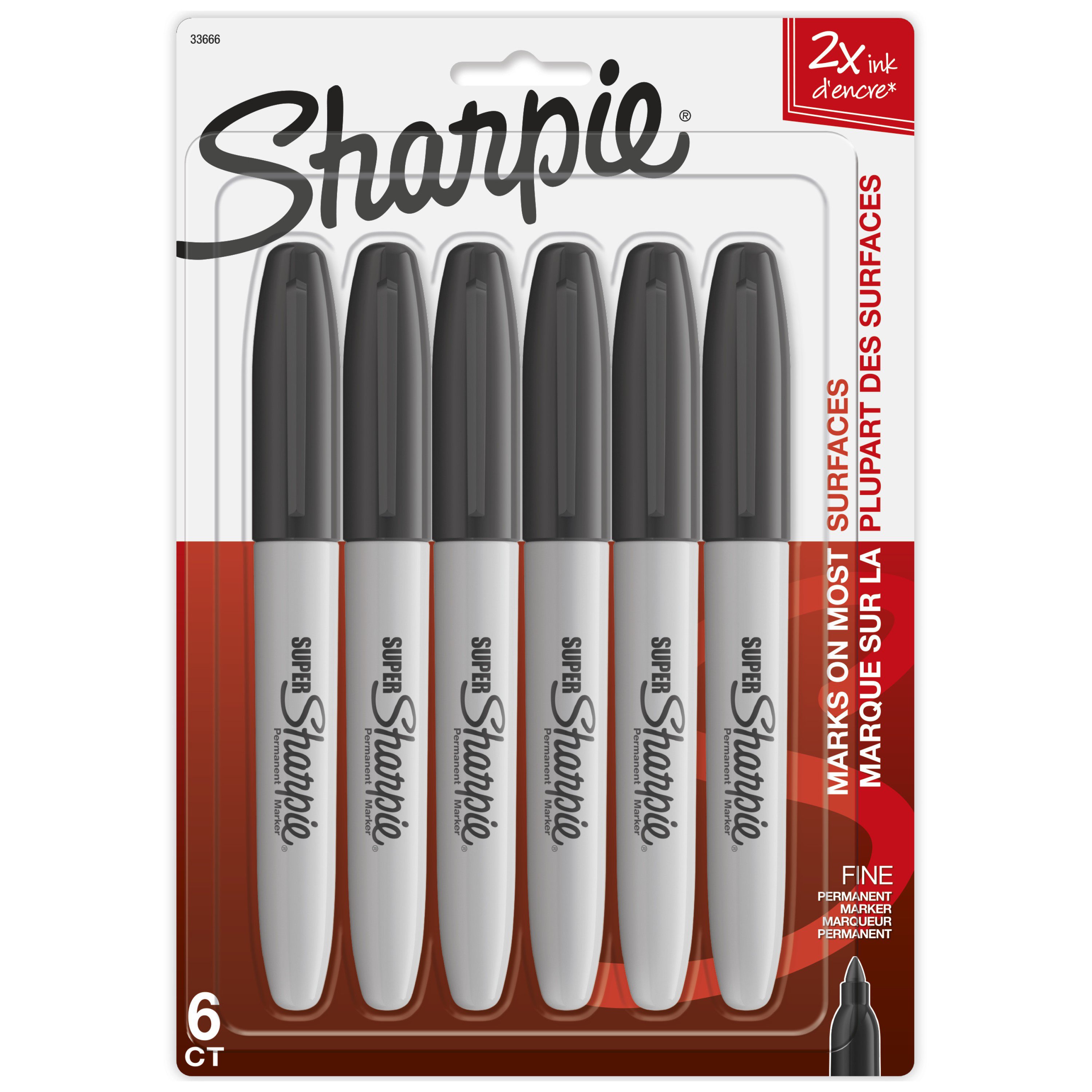 Black Fine Point Tip Permanent Marker Pens Pack of 10 