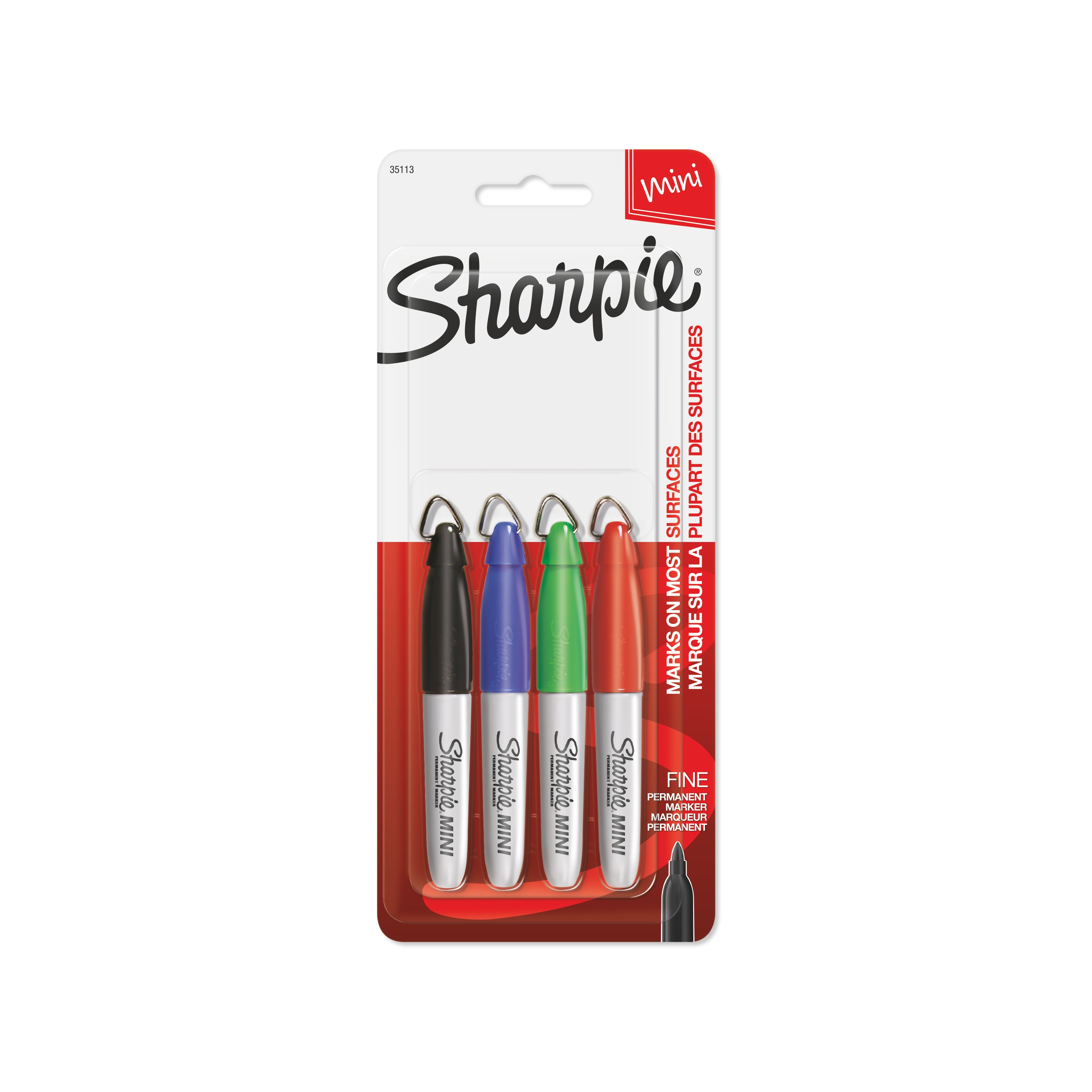 Fancy Colors Mini Fine Point Permanent Marker w/ Cap Clip (5/Pack)