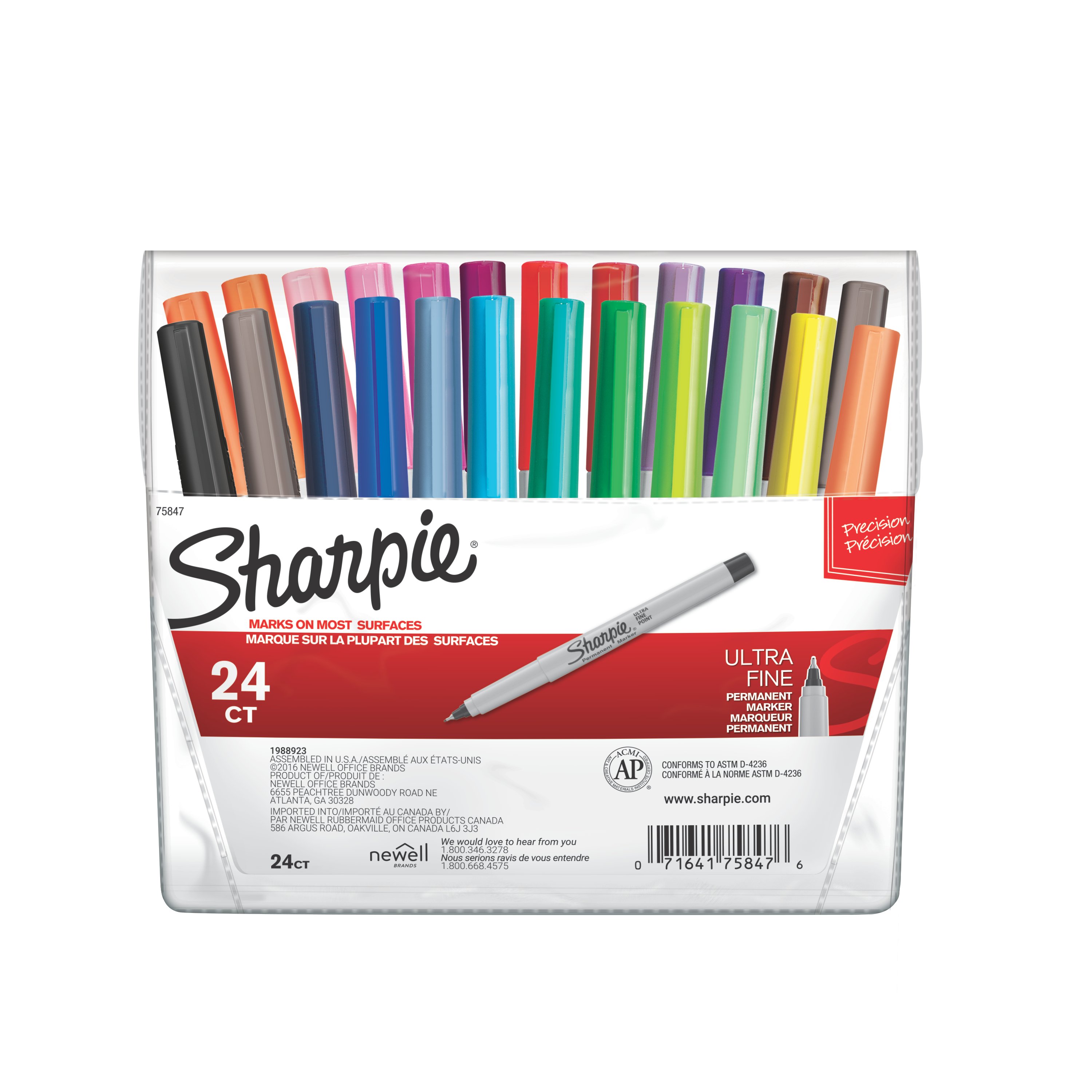 Sharpie Permanent Markers, Ultra Fine Point, Black, 12 Count